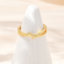 Золотой 925 регулируемые манжеты из стерлингового серебра с микропаве из прозрачных кубических цирконий для женщин, крестик, золотые, 3.5 мм, внутренний диаметр: регулируемый