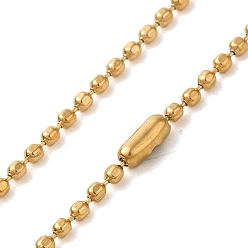 Настоящее золото 18K Ионное покрытие (ip) 304 ожерелья из нержавеющей стали с шариковыми цепями, реальный 18 k позолоченный, 17.68 дюйм (44.9 см)