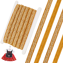 (932FM) Темно-синий аква-матовый с подкладкой 10 ярдовая блестящая поликоттоновая лента с пайетками, аксессуары для одежды, плоский, темно-золотистые, 3/4 дюйм (18 мм)