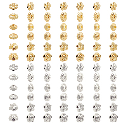 Mixed Color 72Pcs 12 Style Alloy Beads, Cadmium Free & Lead Free, Mixed Shapes, Mixed Color, 6pcs/style