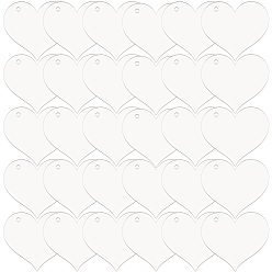 Сердце 30 шт прозрачные акриловые подвески, сердце, 45x49.5x2 мм, отверстие : 3 мм