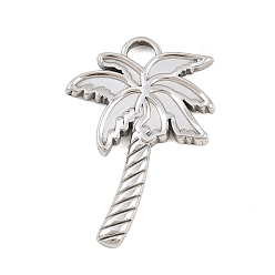 Нержавеющая Сталь Цвет Летняя тематика 304 подвески из нержавеющей стали, очарование кокосовой пальмы, цвет нержавеющей стали, 25x17x2 мм, отверстие : 3x2 мм