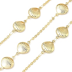 Золотой 304 Цепи из нержавеющей стали в форме ракушки, пайки, долговечный, с катушкой, золотые, 18.5x13x3.5 мм