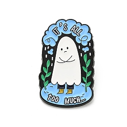 Разноцветный Эмалевые значки с изображением призрака на Хэллоуин, броши из сплава для одежды рюкзака, красочный, 30x18.5 мм