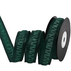 Морско-зеленый 1 рулонные полиэфирные ленты, двусторонняя лента с оборками, для упаковки подарка DIY, цветочная упаковка, цвета морской волны, 7/8 дюйм (22 мм), 10 ярдов / рулон (9.14 м / рулон)