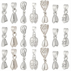 Платина 35шт 7 стили стойка покрытие латунь ледоруб зажимные скобы, долговечный, платина, 9~18.5x3~8x3~5 мм, отверстие : 3.5~8x3~9 мм, штифты : 1 мм, 5 шт / стиль