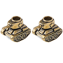 Античная Бронза 2 шт., уличный инструмент для edc, латунная парашютная веревка, европейские бусины, бусины с большим отверстием, бак, античная бронза, 15.5x22x13 мм, отверстие : 5 мм