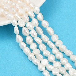 Морская Ракушка Нити из натурального культивированного пресноводного жемчуга, двух сторон полированной, класс 3, цвет морской раковины, 8~9 мм, отверстие : 0.8 мм, около 33~37 шт / нитка, 13.90~14.25'' (35.3~36.2 см)