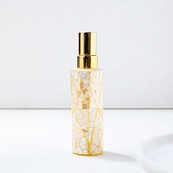 Floral White Glass Empty Refillable Spray Bottles, Travel Essential Oil Perfume Containers, Column, Floral White, 2x8.2cm