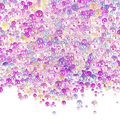 (52) Непрозрачная лаванда Пузырьковые бусы, 3 d украшения для ногтей стеклянные мини-бусины, крошечные шарики ногтей икрой, разноцветные, 0.4~3 мм, 225 г / коробка