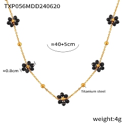 Золотой Ожерелья из цепочек из нержавеющей стали для женщин, цветок, золотые, 15.75 дюйм (40 см)