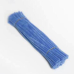 Dark Blue DIY Plush Sticks, with Iron Core, Pipe Cleaners, Kid Craft Material, Dark Blue, 295x6mm, 100pcs/set
