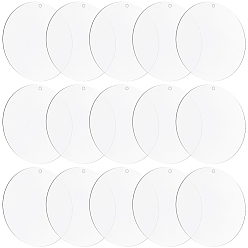 Clear 20Pcs Transparent Acrylic Big Pendants, Flat Round, Clear, 100x1mm, Hole: 3.3mm