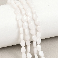 White Moonstone Натуральный белый лунный камень бисер пряди, слеза, граненые, 6x4x2.5 мм, отверстие : 0.6 мм, около 63 шт / нитка, 14.96'' (38 см)