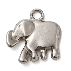 Нержавеющая Сталь Цвет 304 подвески из нержавеющей стали, очарование слона, цвет нержавеющей стали, 18.5x18.5x2.5 мм, отверстие : 2.5 мм