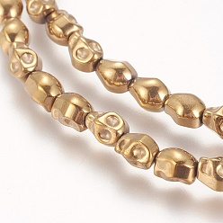 Светло-Золотое Покрытие Гальванические немагнитная синтетический гематит бисер пряди, класс АА, череп, свет позолоченные, 5.5x4.5x5 мм, отверстие : 1 мм, около 65 шт / нитка, 15.7 дюйм (40 см)