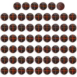 Кокосово-Коричневый Пластиковые кнопки 1-отверстие, полукруглый, кокосового коричневый, 20.5x11 мм, отверстие : 3 мм