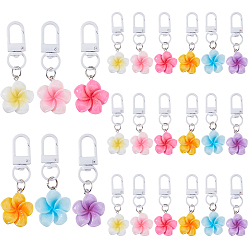 (52) Непрозрачная лаванда 24 шт 6 цвета смоляные цветочные подвески украшения, с поворотными застежками сплава, разноцветные, 61 мм, 4 шт / цвет