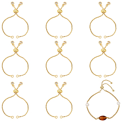 Настоящее золото 18K Изготовление латунных браслетов-слайдеров, изготовление браслетов для коробок, с кубическим цирконием плоские круглые подвески, реальный 10 k позолоченный, длина одной цепи: около 18 см