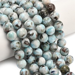 Ларимар Природные ларимар бисер нитей, круглые, круглые, 10 мм, отверстие : 1.2 мм, около 37 шт / нитка, 15.43 дюйм (39.2 см)