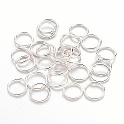Silver Iron Jump Rings, Open Jump Rings, Nickel Free, Round, Silver Color, 21 Gauge, 6x0.7mm, Inner Diameter: 5mm, 5500pcs/500g
