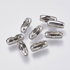 Нержавеющая Сталь Цвет Устойчивы к потускнению 304 шариковые цепные соединители из нержавеющей стали, цвет нержавеющей стали, 10~11x4~4.5 мм, отверстие : 2 мм