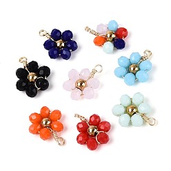 (52) Непрозрачная лаванда Стекло с 304 подвесками из нержавеющей стали, , граненые, разноцветные, 10.5~11x9x3 мм, отверстие : 1.4 мм