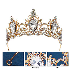 Кристалл Сплав со стразами резинки для волос, корона для волос невесты, кристалл, 60x135 мм