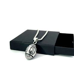 Нержавеющая Сталь Цвет Мужское панк-колье из нержавеющей стали с шариком 3d – модное украшение для любителей спорта.