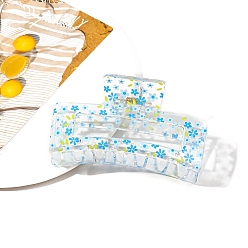 Цветок Пластиковые заколки для волос с прямоугольным принтом и когтями, аксессуары для волос для женщин и девочек, цветок, 45x85x40 мм