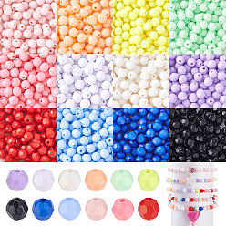 (52) Непрозрачная лаванда 1200 шт. 12 стили непрозрачные акриловые бусины, круглые, граненые, разноцветные, 6 мм, отверстие : 1.5 мм, 100 шт / цвет