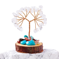 Хрусталь Кристаллы натурального кварца украшения дерево жизни, Медная проволока, энергетический камень фэн-шуй, подарок для женщин и мужчин, медитация, 30~40x50~70 мм