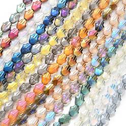 Mixed Color Electroplate Glass Beads Strands, Mixed Style, Hamsa Hand, Mixed Color, 17.8x13.5x7.5mm, Hole: 1.3mm, about 40pcs/strand, 27.95 inch(71cm)