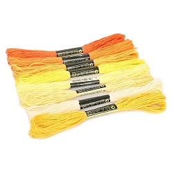 Желтый Хлопковые нитки для вязания крючком, вышивальные нитки, пряжа для ручного вязания кружева, желтые, 1.4 мм, около 8.20 ярдов (7.5 м) / моток, 8 мотков/набор