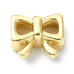 Real 18K Gold Plated Rack Plating Brass Beads, Long-Lasting Plated, Lead Free & Cadmium Free, Bowknot, Real 18K Gold Plated, 11.5x13.5x6.8mm, Hole: 1.8mm