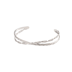 Нержавеющая Сталь Цвет 304 из нержавеющей стали манжеты браслеты, цвет нержавеющей стали, внутренний диаметр: 2-1/2 дюйм (6.4 см)