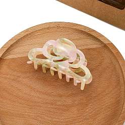 (404) Непрозрачное AB Кислое яблоко Пластиковые зажимы когтя волос, аксессуары для волос для женщин и девочек, цветочный белый, 89x43x43 мм