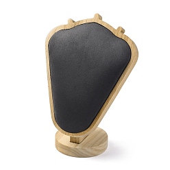 Серый Подставки для ожерелий из микрофибры и дерева в форме бюста, серые, 10.2x15.5x21 см