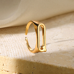 Letter Q Регулируемые открытые манжеты из сплава, реальный 18 k позолоченный, Буква Q, внутренний диаметр: регулируемый