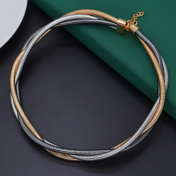 (52) Непрозрачная лаванда Элегантные классические ожерелья-чокеры из железной 3-цепочки с плетением в виде змеи для женщин, разноцветные, внутренний диаметр: 5.12 дюйм (13 см)