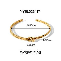 Настоящее золото 18K Браслеты-манжеты из нержавеющей стали для женщин, реальный 304 k позолоченный, внутренний диаметр: 18 дюйм (2-1/8 см)