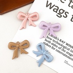 (52) Непрозрачная лаванда Непрозрачные акриловые подвески, бантом, разноцветные, 40x50 мм