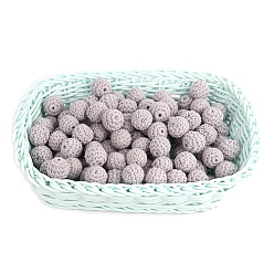 Гейнсборо Бусины из ткани ручной работы, дерева, покрытого шерстью, круглые, светло-серые, 20 мм