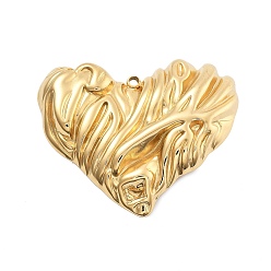 Настоящее золото 18K 304 подвески из нержавеющей стали, вакуумное покрытие pvd, шарма сердца, реальный 18 k позолоченный, 27x32.5x4.5 мм, отверстие : 1.5 мм