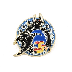 Bat Готические эмалированные значки, булавки для лацканов из сплава для одежды рюкзака, золотые, красочный, летучая мышь, 31x31 мм