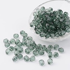 Azure Transparent Acrylic Beads, Faceted, Round, Azure, 8mm, Hole: 1.5mm, about 1800pcs/500g