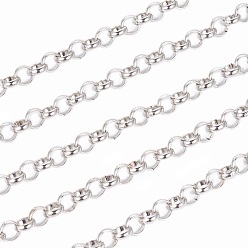 Platinum Iron Rolo Chains, Belcher Chain, Unwelded, with Spool, Long-Lasting Plated, Platinum, 6x2mm, about 328.08 Feet(100m)/roll