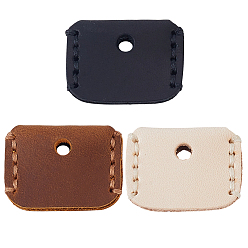 Couleur Mélangete 3 pièces 3 couleurs étui à clés en cuir de vachette, rectangle, couleur mixte, 26.5x33.5x5.5mm, Trou: 5.5mm, 1 pc / couleur