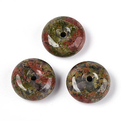 Унакит Природные подвески Unakite, пончик, 18~18.5x7~8.5 мм, отверстие : 2~2.5 мм