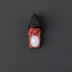 Natural Agate Natural Agate Pendants, Elf with Witch Hat Charm, 45x20mm
